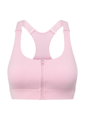 Lorna Jane Easy Zip On Max Support Sports Bra - Sweet Pink