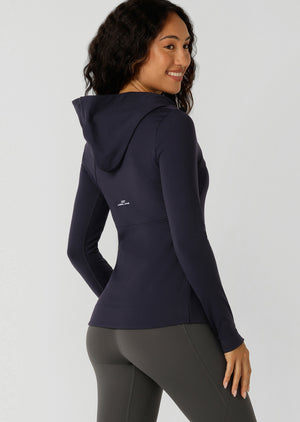 Lorna Jane Amy Ultimate Thermal Hooded Jacket - Midnight Blue