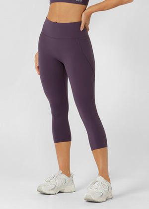 Lorna Jane Amy No Ride Phone Pocket 7/8 Leggings - Midnight Plum
