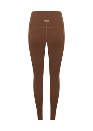 Lorna Jane Amy No Ride Phone Pocket Full Length Leggings - Chocolate