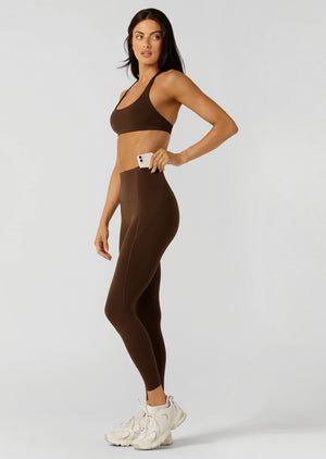 Lorna Jane Liberty 2 Pocket Ankle Biter Leggings - Espresso