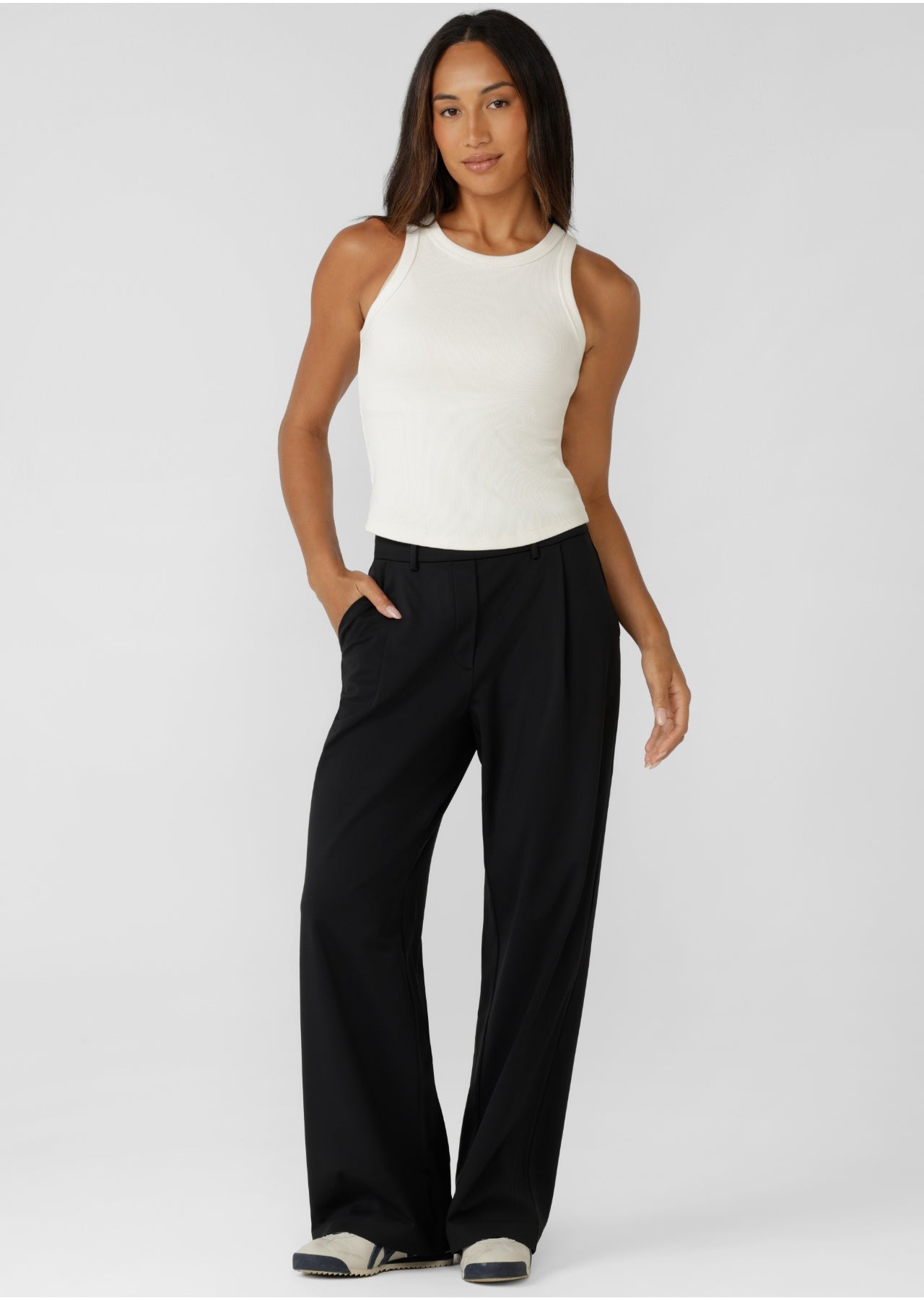 Lorna Jane LJ Basics Rib Tank - Cream