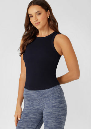 Lorna Jane LJ Basics Rib Tank - Oxford Navy