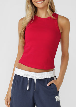 Lorna Jane LJ Basics Rib Tank - Rose Red