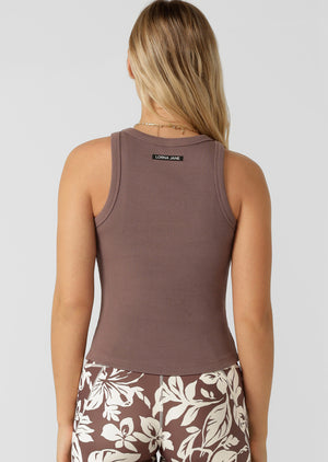 Lorna Jane LJ Basics Rib Tank - Stone