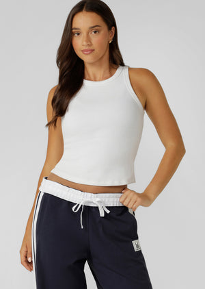 Lorna Jane LJ Basics Rib Tank - White
