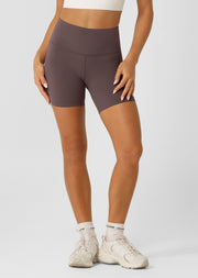 Lorna Jane Lotus No Chafe Phone Pocket 14cm Bike Shorts - Stone
