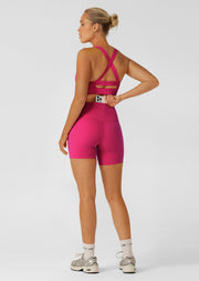 Lorna Jane Lotus No Chafe Phone Pocket 14cm Bike Shorts - Vivid Pink