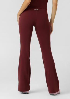 Lorna Jane Liberty Flared Leggings - Dark Ruby
