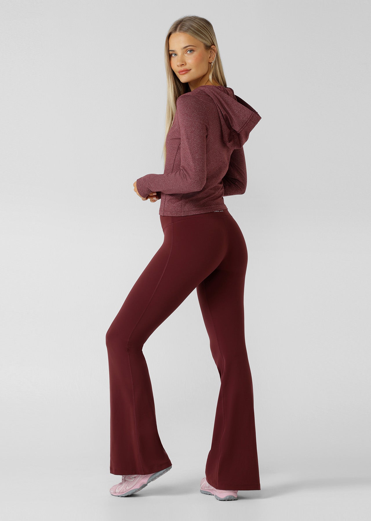 Lorna Jane Liberty Flared Leggings - Dark Ruby