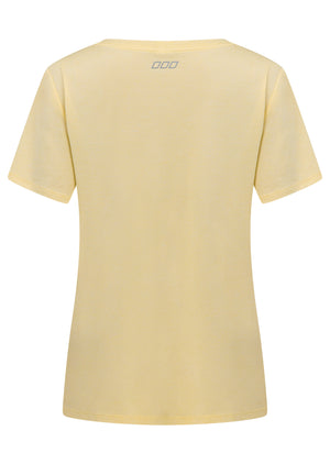 Lorna Jane Amy Dynamic Active V-Neck T-Shirt - Lemon Cream