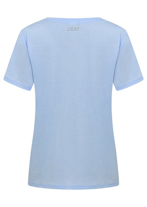 Lorna Jane Amy Dynamic Active V-Neck T-Shirt - Light Moontide Marl