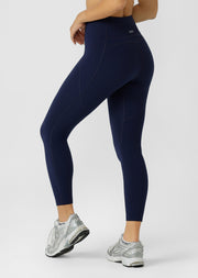 Lorna Jane Booty Lift And Support Pocket Ankle Biter Leggings - French Navy