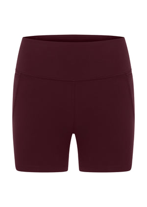 Lorna Jane Amy No Chafe Phone Pocket 14cm Bike Shorts - Cranberry