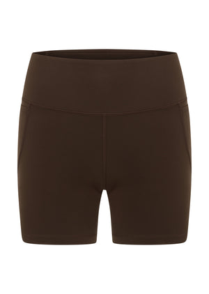 Lorna Jane Amy No Chafe Phone Pocket 14cm Bike Shorts - Espresso