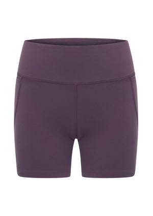 Lorna Jane Amy No Chafe Phone Pocket 14cm Bike Shorts - Midnight Plum