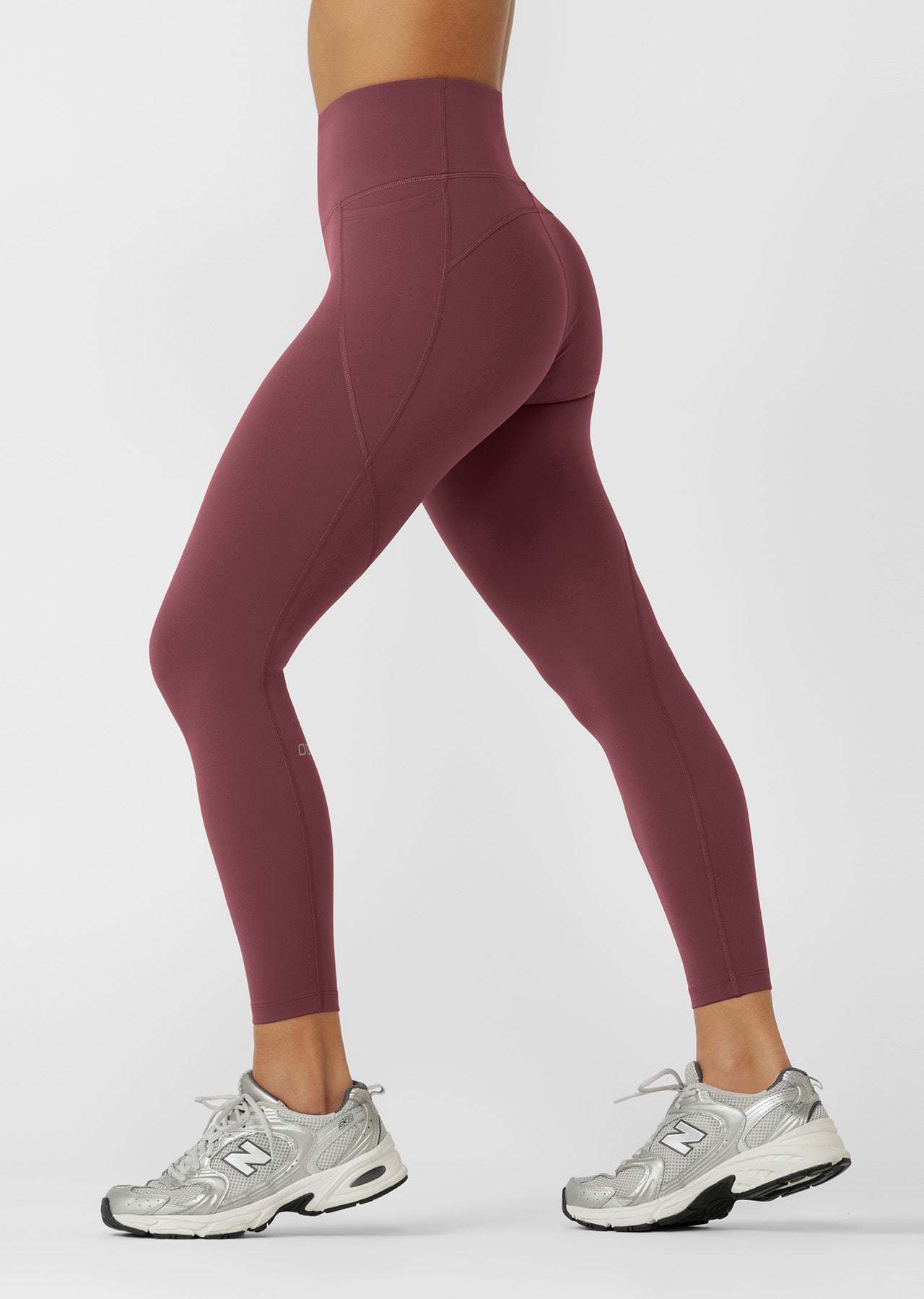 Lorna Jane Amy No Chafe Phone Pocket Ankle Biter Leggings - Dark Rose Blush