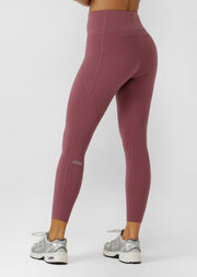 Lorna Jane Amy No Chafe Phone Pocket Ankle Biter Leggings - Dark Rose Blush