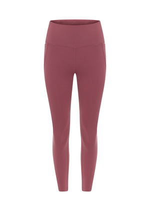 Lorna Jane Amy No Chafe Phone Pocket Ankle Biter Leggings - Dark Rose Blush