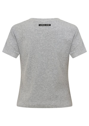 Lorna Jane LJ Basics Slim Rib T-Shirt - Grey Marl