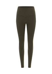 Lorna Jane Booty Lift And Support Pocket Full Length Leggings - Dark Khaki Haze