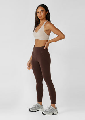 Lorna Jane Booty Lift And Support Pocket Full Length Leggings - Espresso