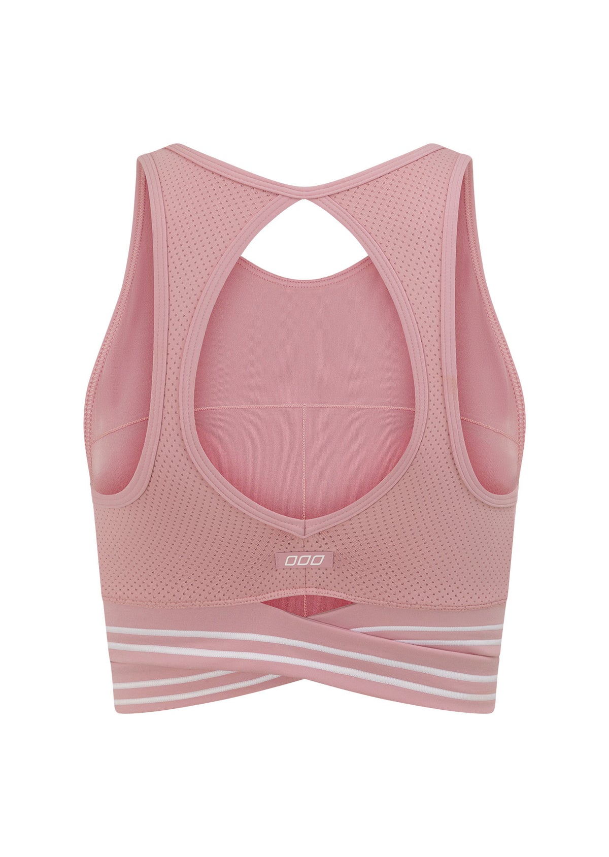 Lorna Jane Get Fit Stripe Sports Bra - Dusty Rose