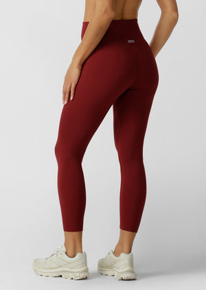 Lorna Jane Lotus Phone Pocket Ankle Biter Leggings - Cherry