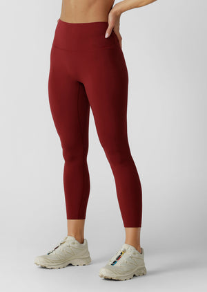 Lorna Jane Lotus Phone Pocket Ankle Biter Leggings - Cherry