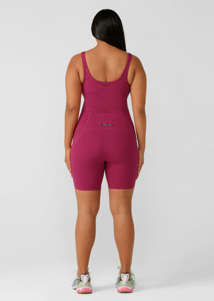 Lorna Jane Hi-Fold No Ride Pocket Bike Shorts - Persian Rose
