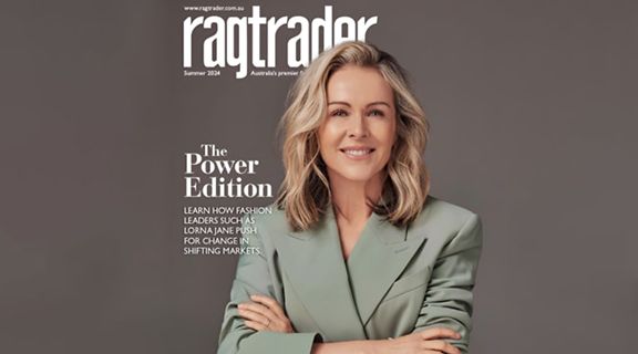 Photo of Lorna Jane Clarkson on the cover of Ragtrader magazine - the power edition