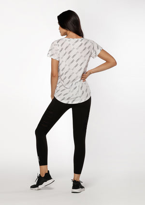 Lorna Jane Frankie Active T-Shirt - White Perform Print