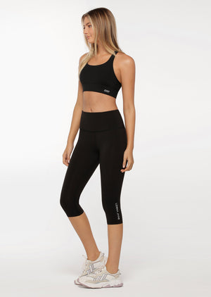 Lorna Jane Lotus 3/4 Leggings - Black