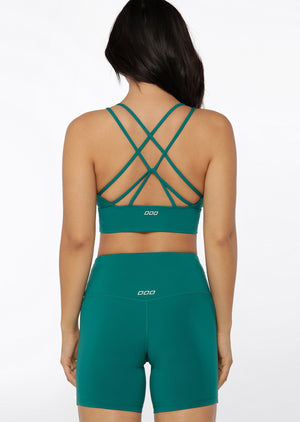 Lorna Jane Lotus Longline Sports Bra - Dark Teal