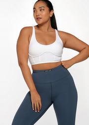 Lorna Jane Mesh Longline Bra - White