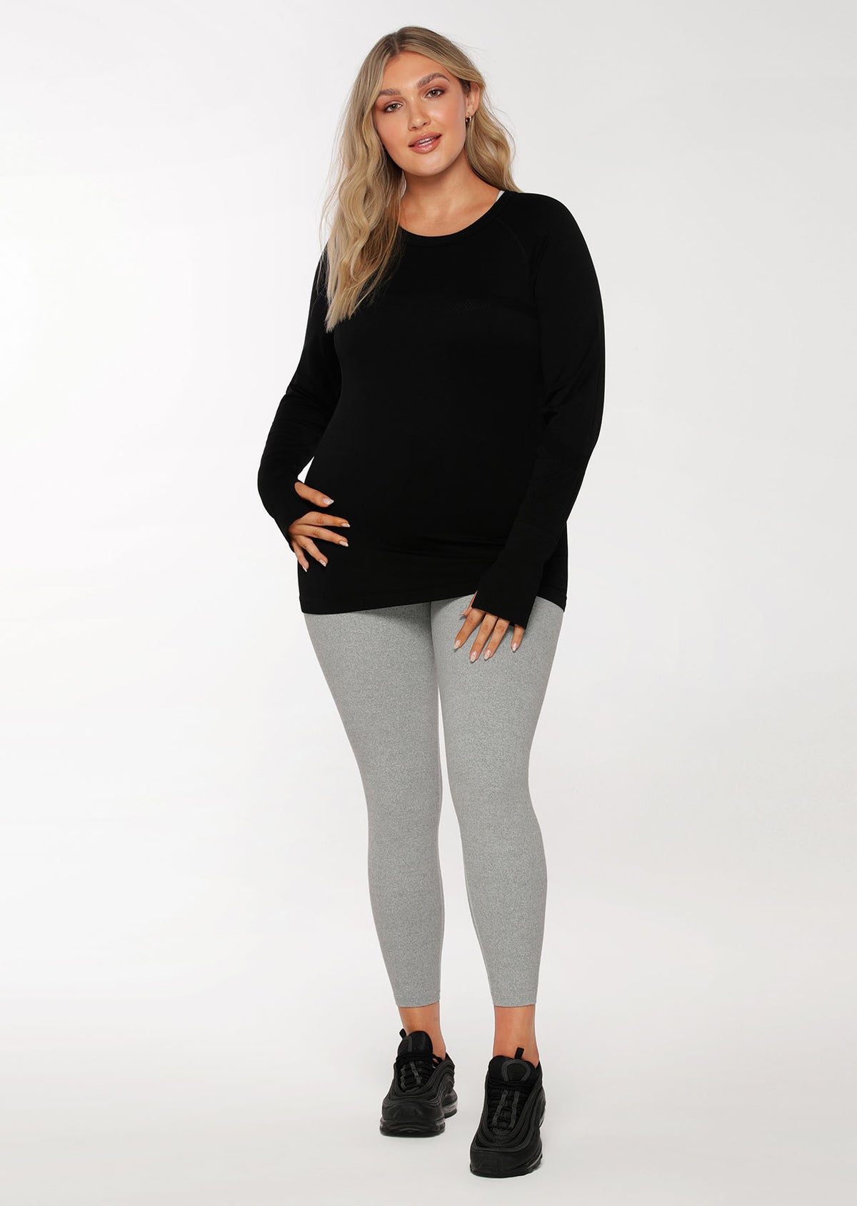 Lorna Jane Perform Seamless Long Sleeve Top - Black