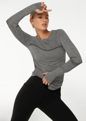 Lorna Jane Perform Seamless Long Sleeve Top - Char Marl