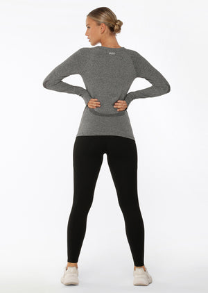 Lorna Jane Perform Seamless Long Sleeve Top - Char Marl
