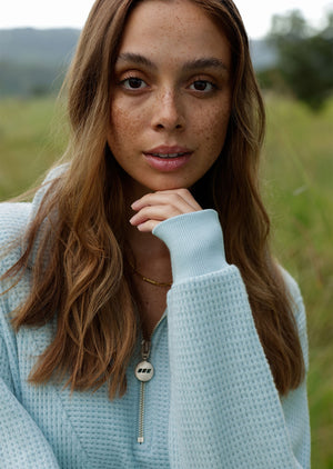 Lorna Jane Tranquility Quarter Zip Sweat - Blue Sky