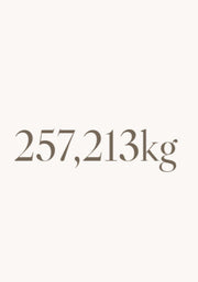 Text reading the number 257,213kgs
