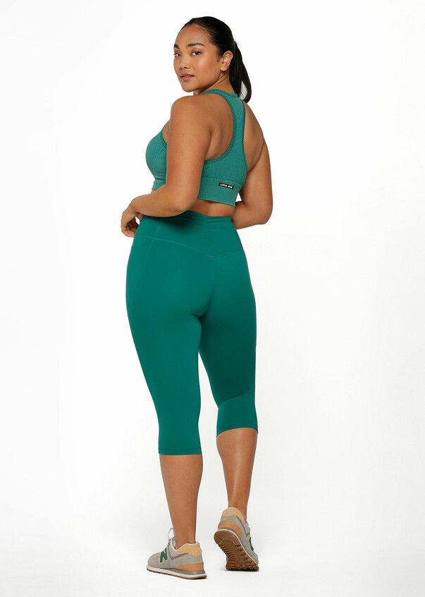 Ruched No Chafe 3/4 Leggings, Green