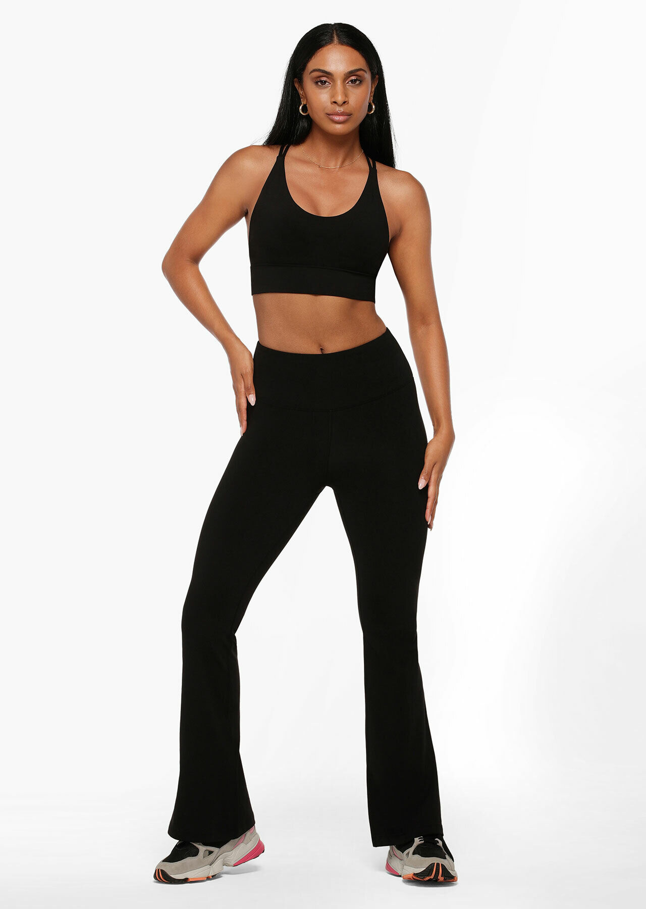 Black Yoga Pant Gym wear Mesh Leggings Workout Pants Stretchable Tights  Highwaist Sports Fitness Yoga Track