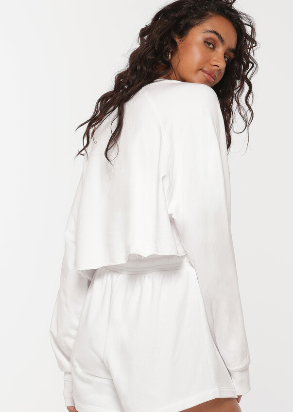 Cool Girl Cropped Long Sleeve Top | White | Lorna Jane AU