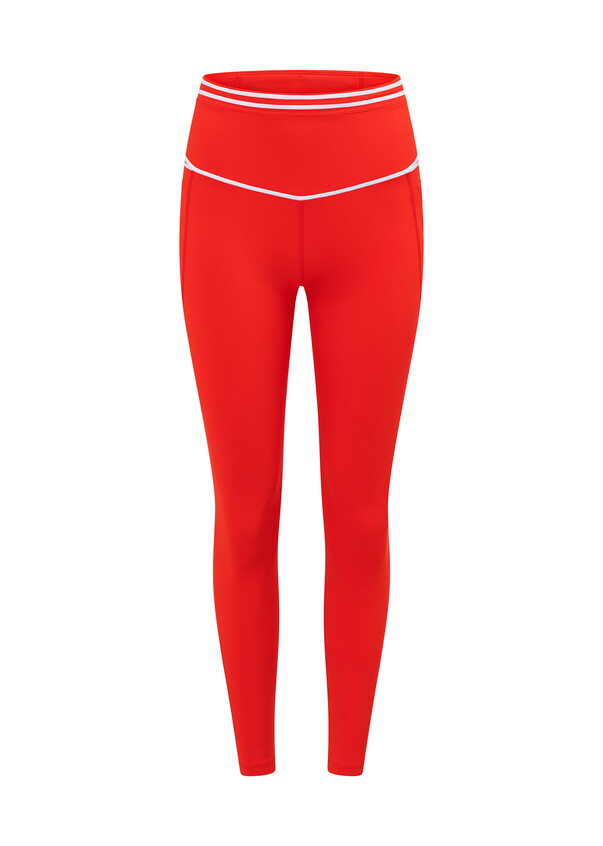 Fast Pace Recycled Booty Full Length Leggings, Red