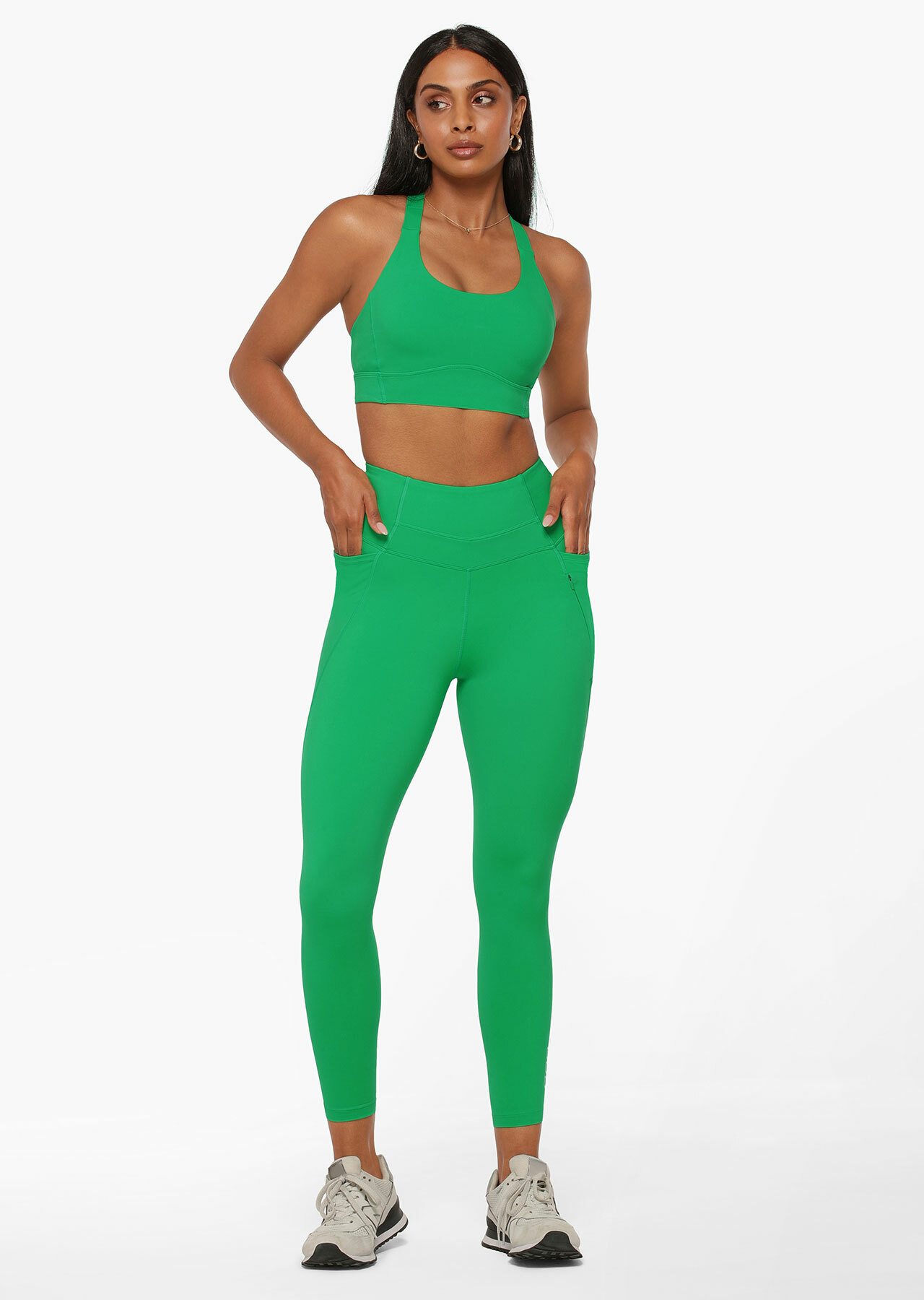 Zip Pocket Recycled Stomach Support Ankle Biter Leggings | Green ...